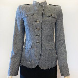 Banana Republic Herringbone Frayed Military Jacket